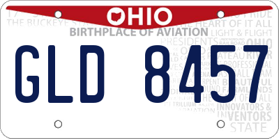OH license plate GLD8457