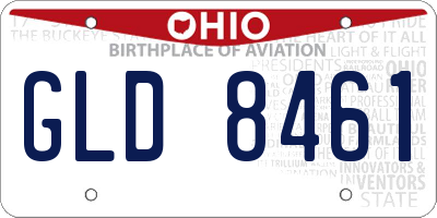OH license plate GLD8461