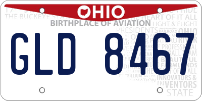 OH license plate GLD8467