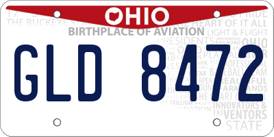OH license plate GLD8472