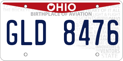 OH license plate GLD8476