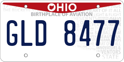 OH license plate GLD8477