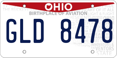 OH license plate GLD8478
