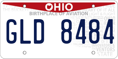 OH license plate GLD8484