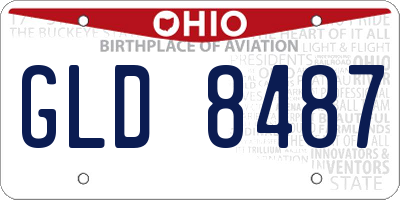 OH license plate GLD8487