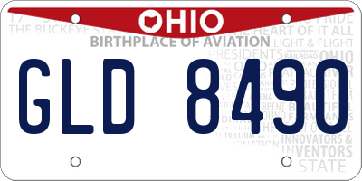 OH license plate GLD8490