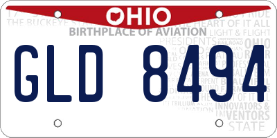 OH license plate GLD8494