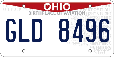 OH license plate GLD8496