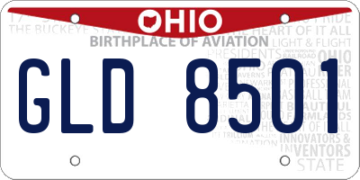 OH license plate GLD8501