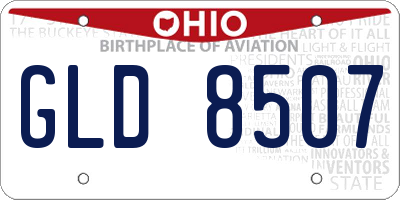 OH license plate GLD8507