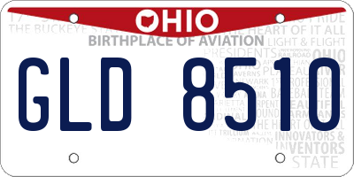 OH license plate GLD8510