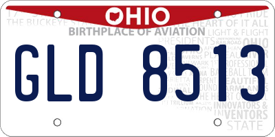 OH license plate GLD8513