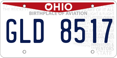 OH license plate GLD8517