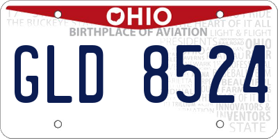 OH license plate GLD8524