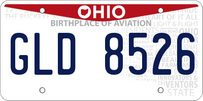 OH license plate GLD8526