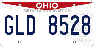 OH license plate GLD8528