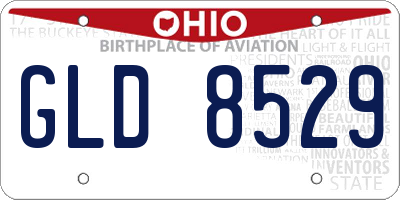 OH license plate GLD8529