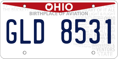 OH license plate GLD8531