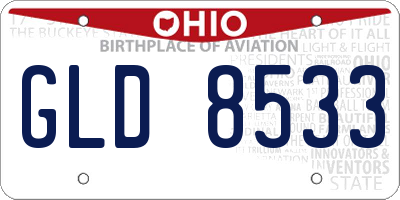 OH license plate GLD8533
