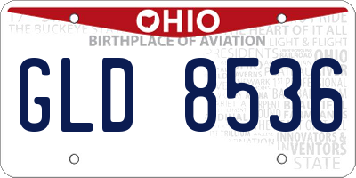 OH license plate GLD8536