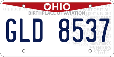 OH license plate GLD8537