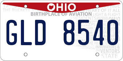 OH license plate GLD8540