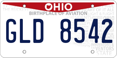 OH license plate GLD8542