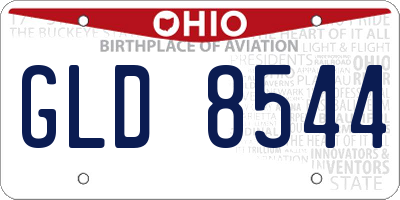 OH license plate GLD8544