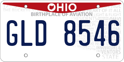 OH license plate GLD8546