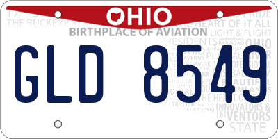 OH license plate GLD8549