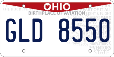 OH license plate GLD8550