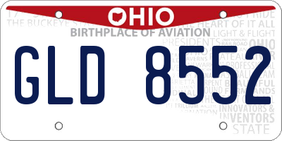 OH license plate GLD8552