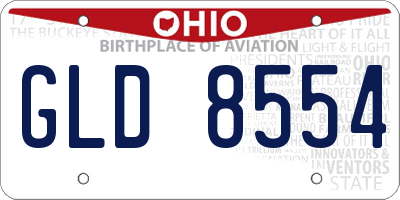 OH license plate GLD8554