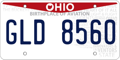 OH license plate GLD8560