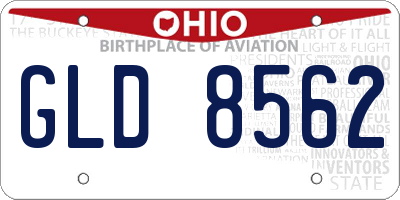 OH license plate GLD8562