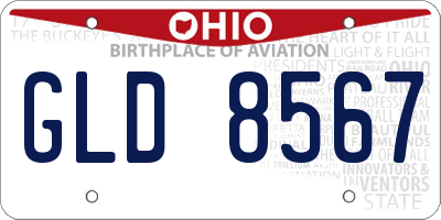 OH license plate GLD8567