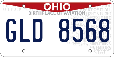 OH license plate GLD8568