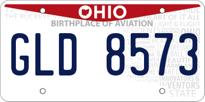 OH license plate GLD8573
