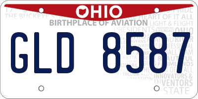 OH license plate GLD8587