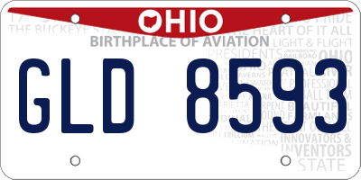 OH license plate GLD8593