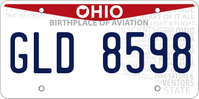 OH license plate GLD8598