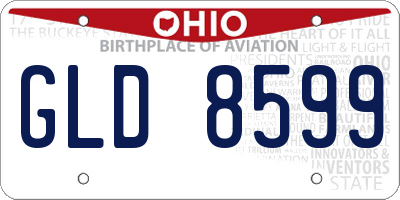 OH license plate GLD8599