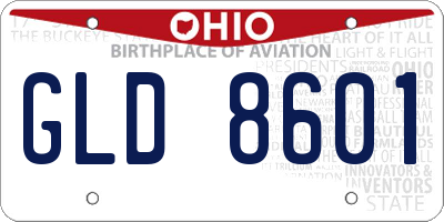 OH license plate GLD8601