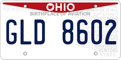 OH license plate GLD8602