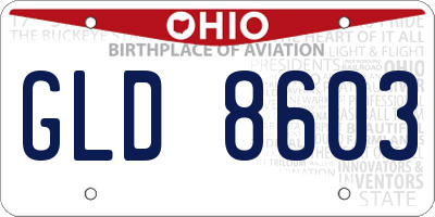 OH license plate GLD8603