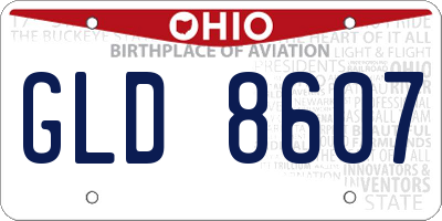 OH license plate GLD8607