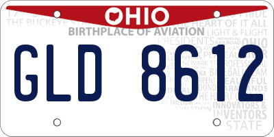 OH license plate GLD8612