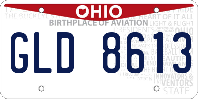 OH license plate GLD8613