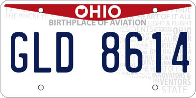 OH license plate GLD8614
