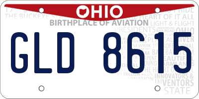 OH license plate GLD8615